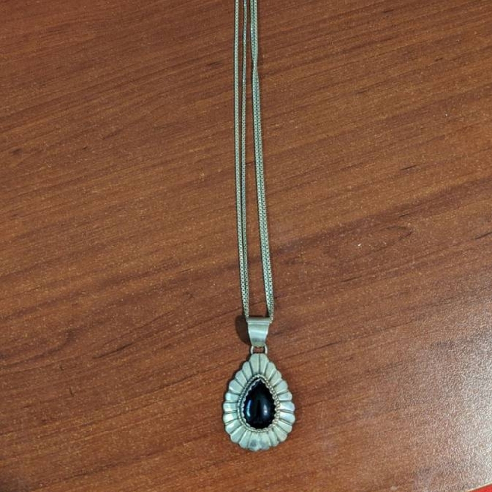 Sterling Silver Black Onyx Necklace